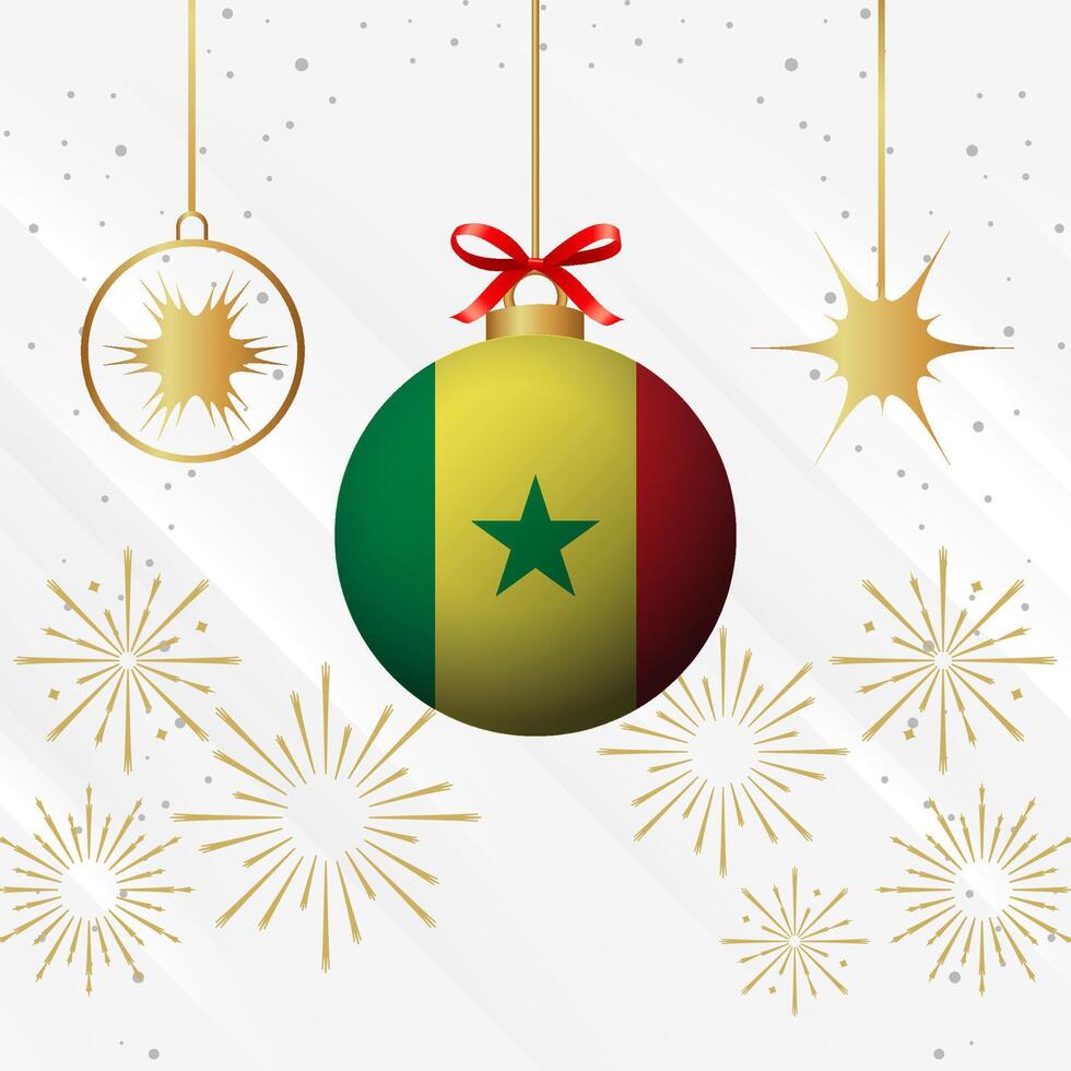 Christmas Ball Ornaments Senegal Flag Celebration vector