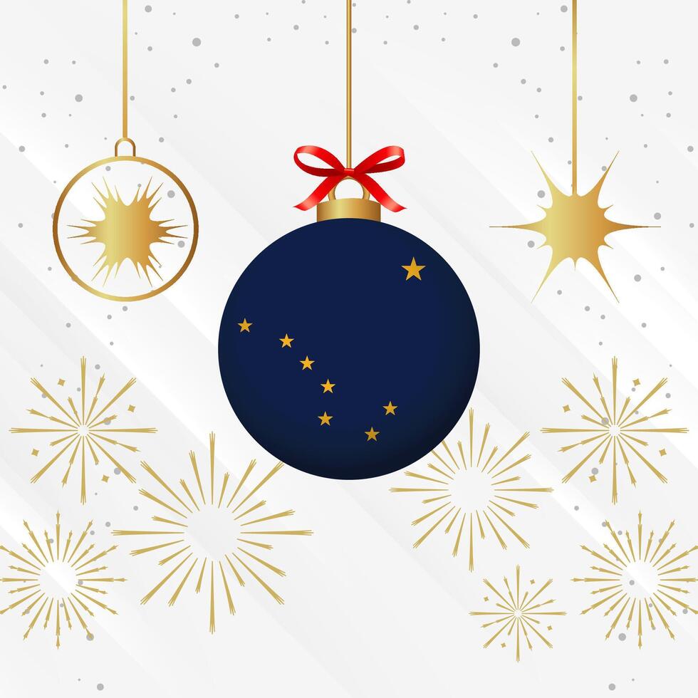 Christmas Ball Ornaments Alaska Flag Celebration vector