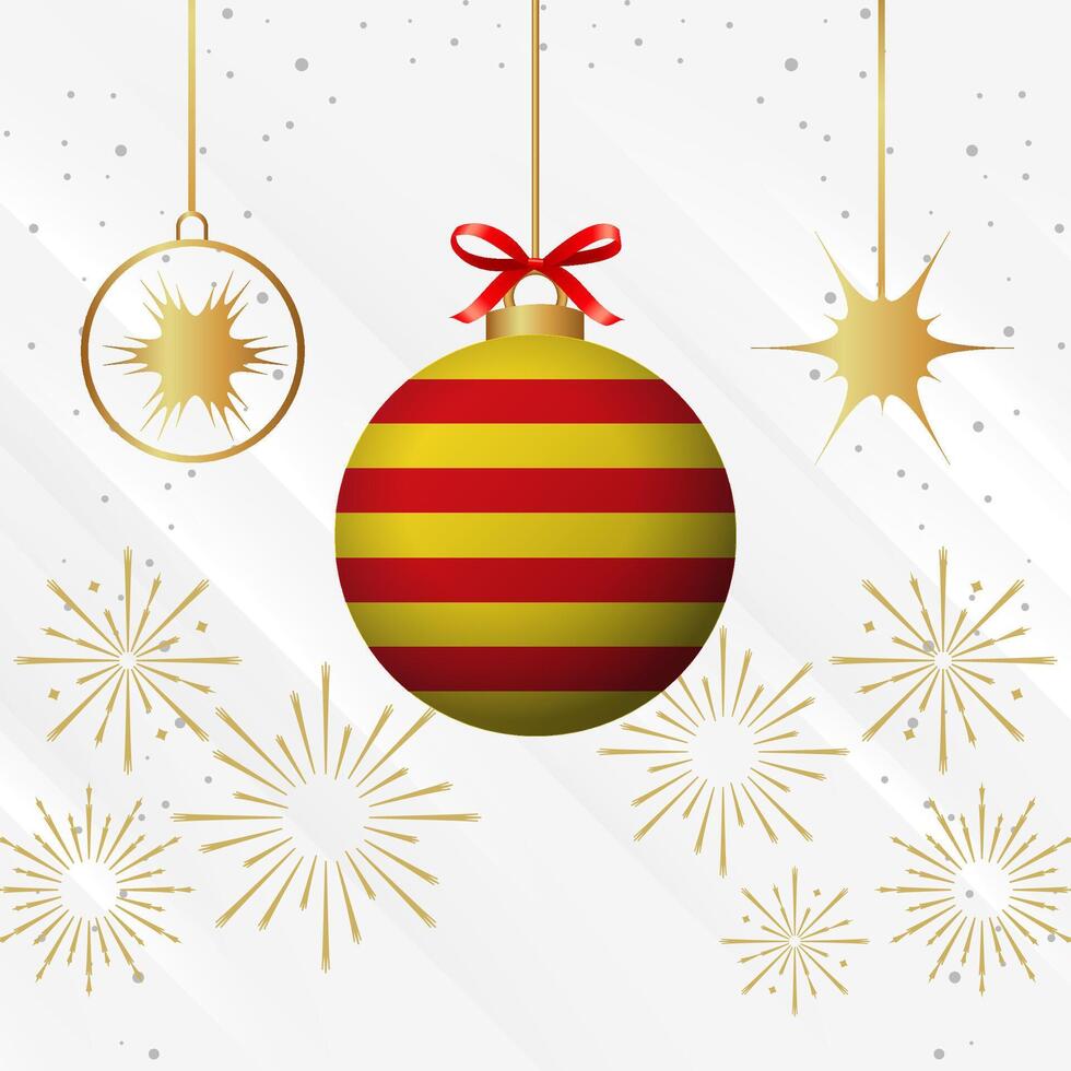 Christmas Ball Ornaments Catalonia Flag Celebration vector