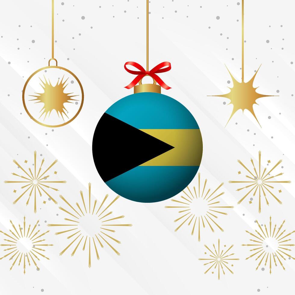 Christmas Ball Ornaments Bahamas Flag Celebration vector