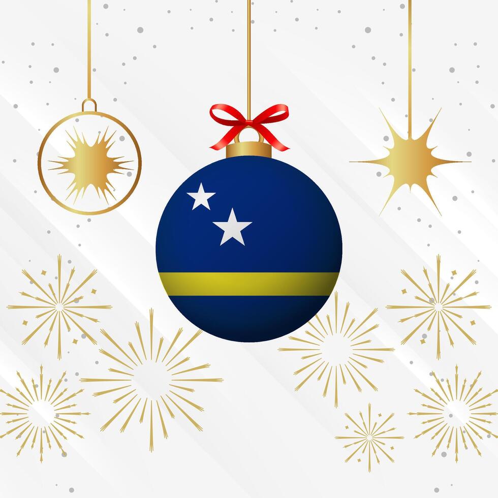 Christmas Ball Ornaments Curacao Flag Celebration vector