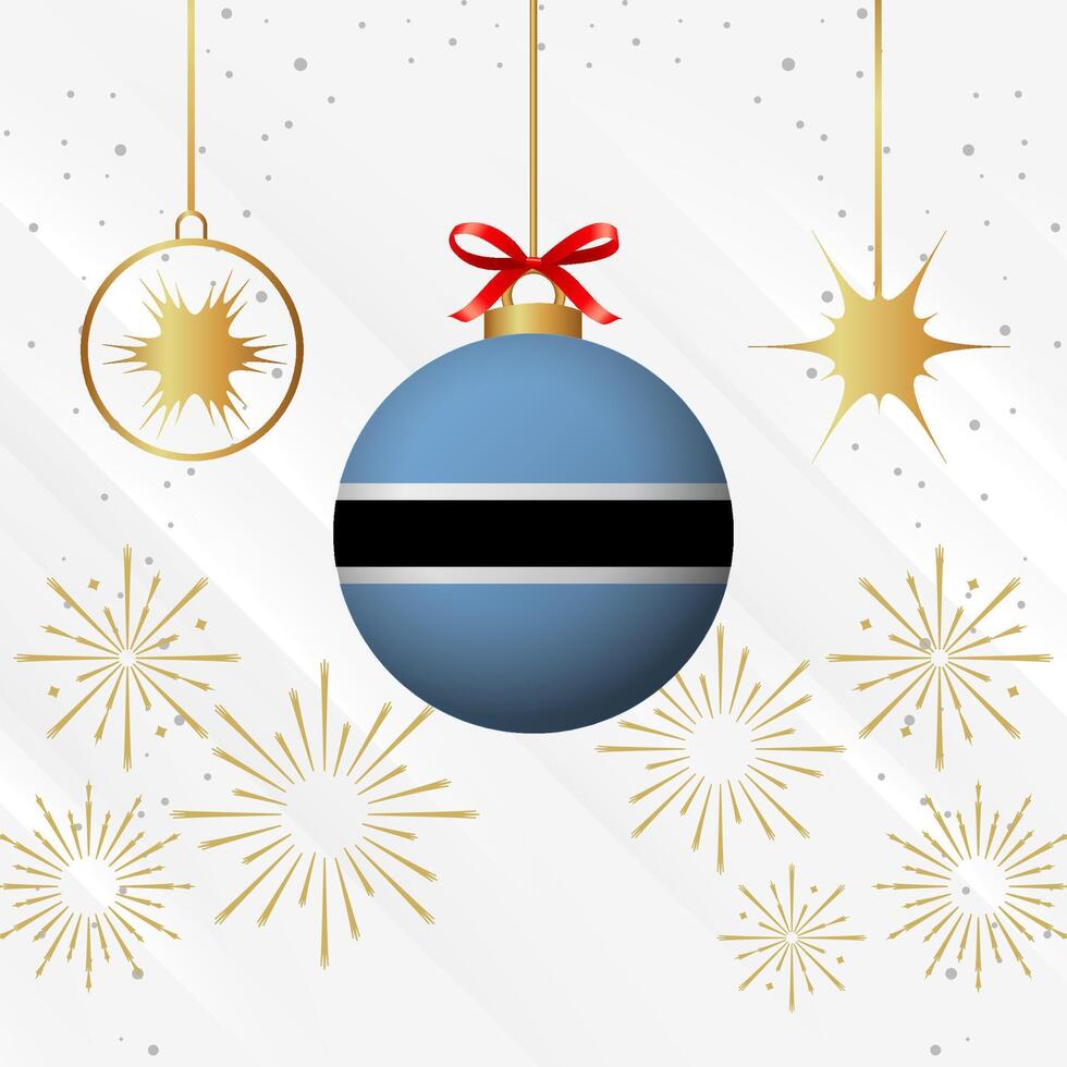 Navidad pelota adornos Botswana bandera celebracion vector