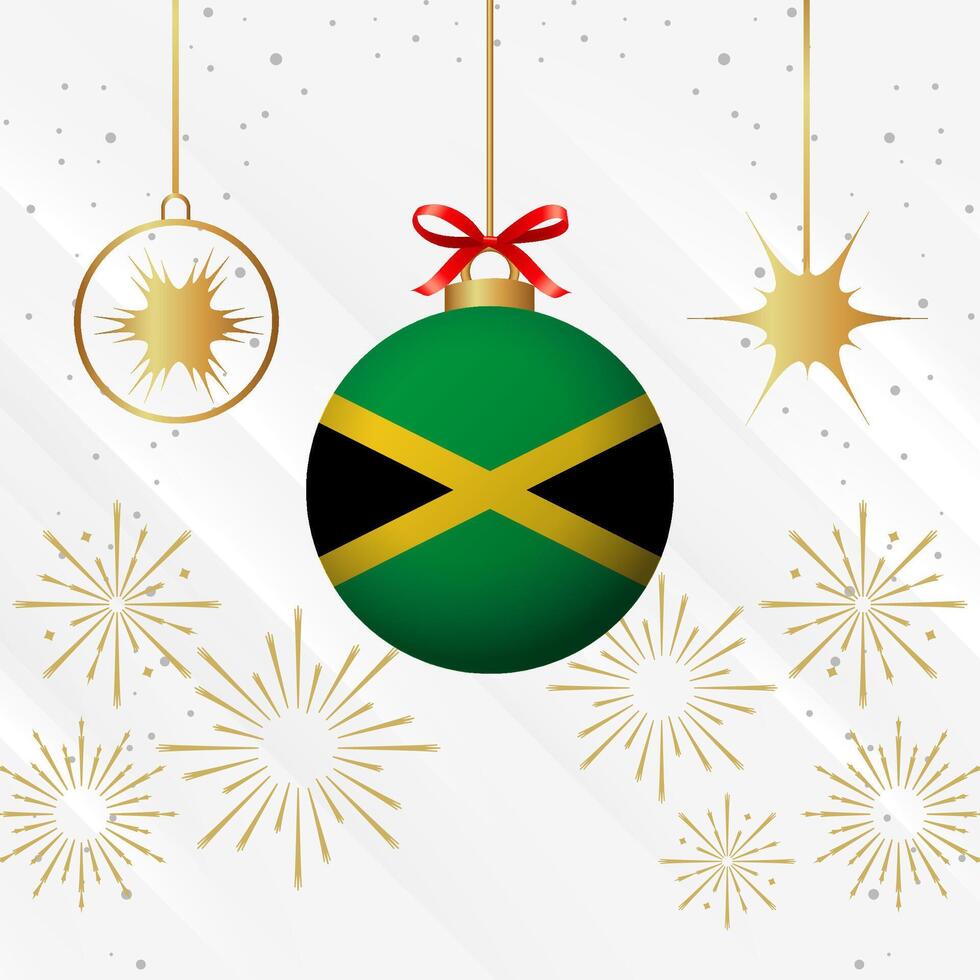 Navidad pelota adornos Jamaica bandera celebracion vector