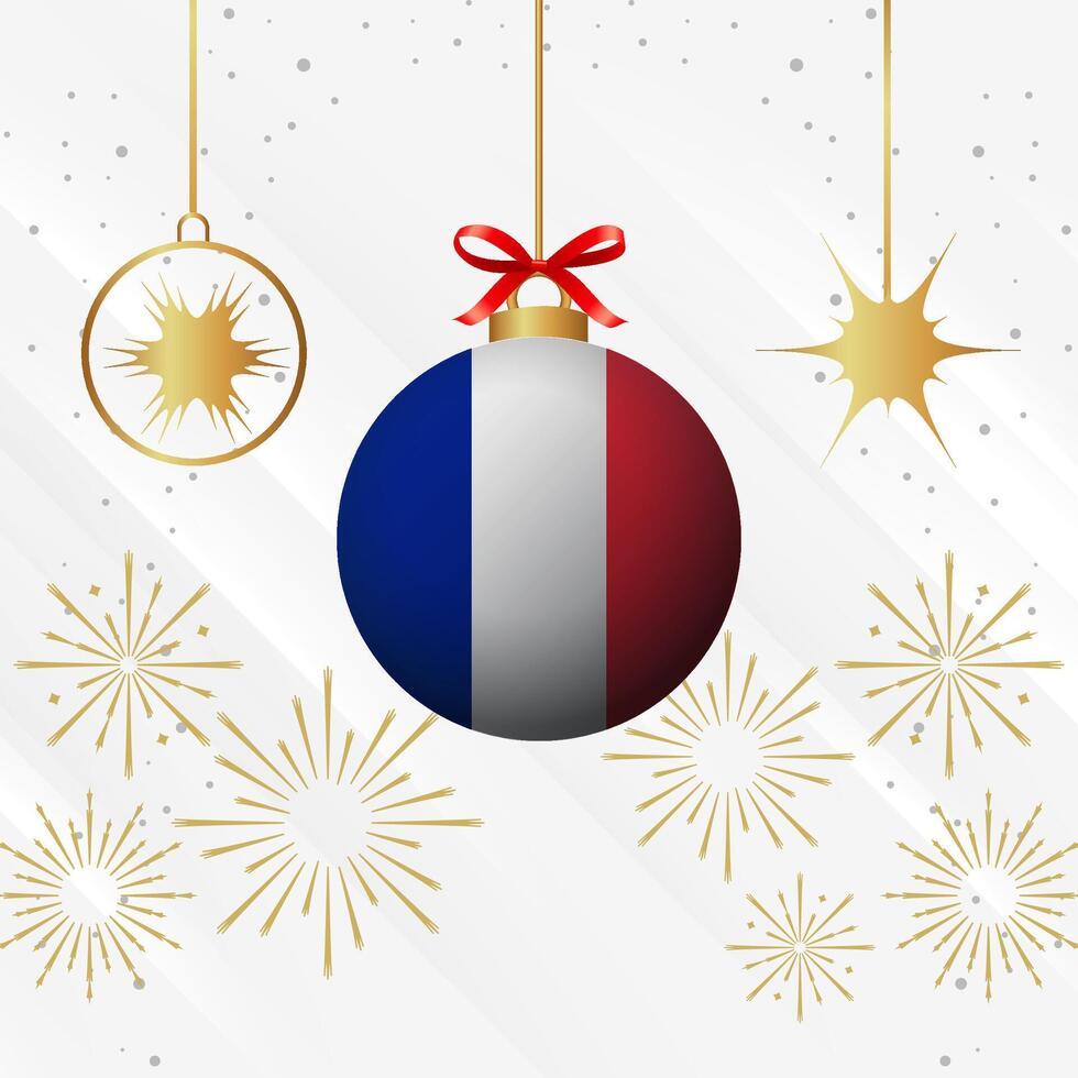 Christmas Ball Ornaments France Flag Celebration vector