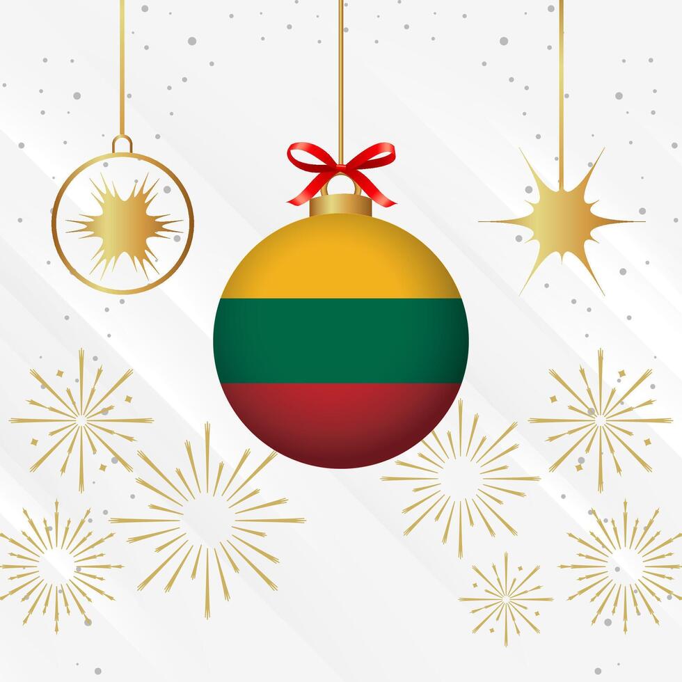 Christmas Ball Ornaments Lithuania Flag Celebration vector