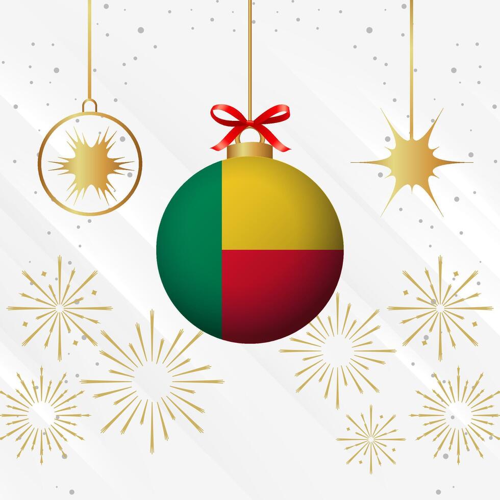 Christmas Ball Ornaments Benin Flag Celebration vector