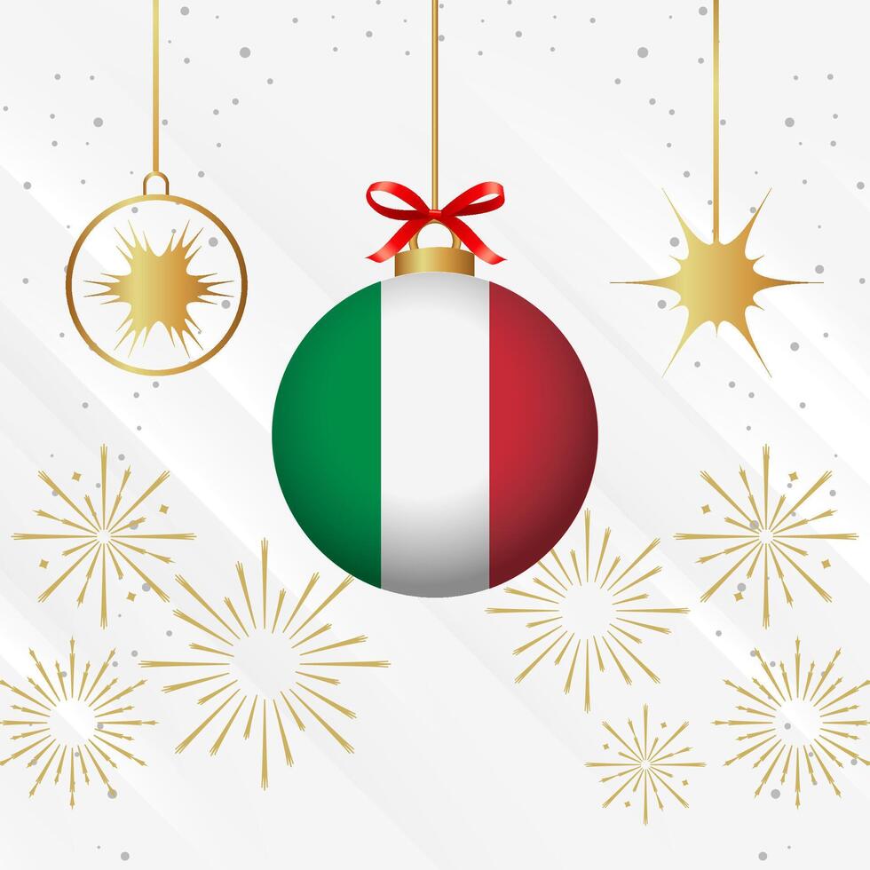 Navidad pelota adornos Italia bandera celebracion vector