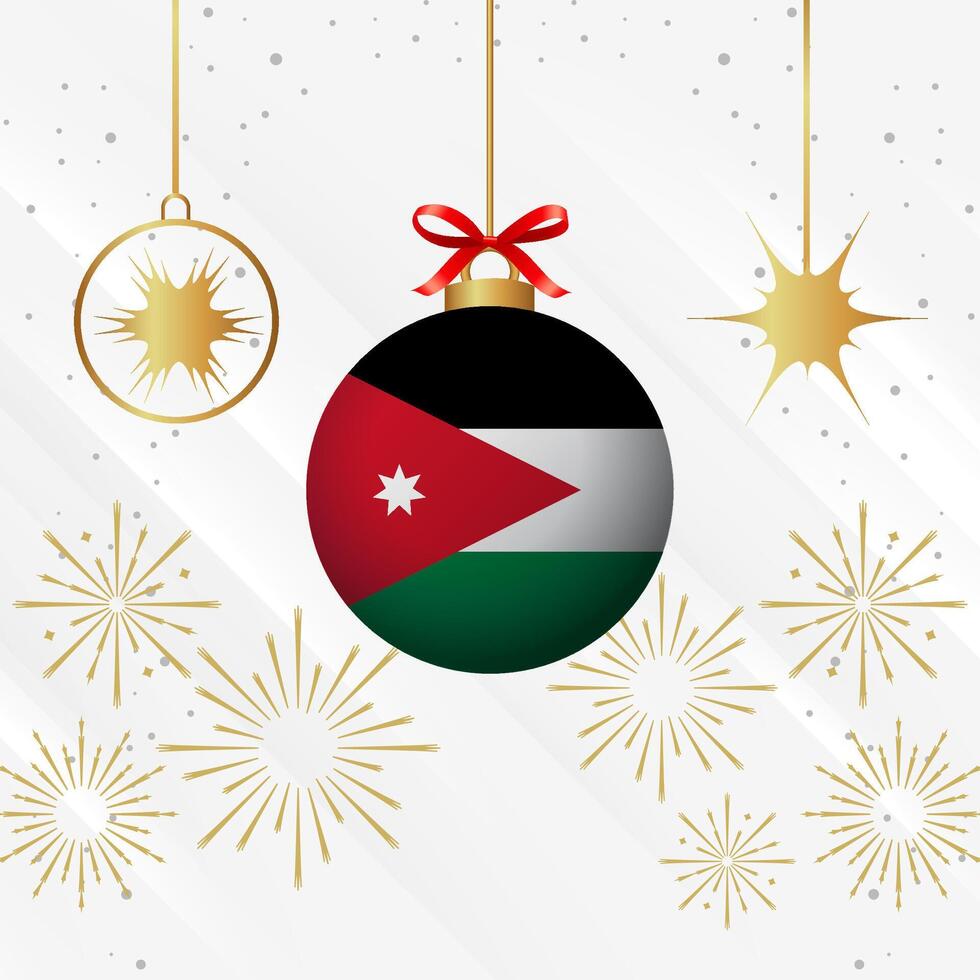 Christmas Ball Ornaments Jordan Flag Celebration vector