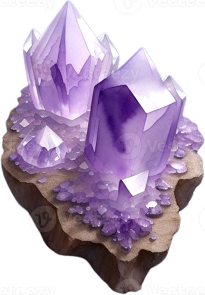 AI generated Mineral Amethyst purple color png