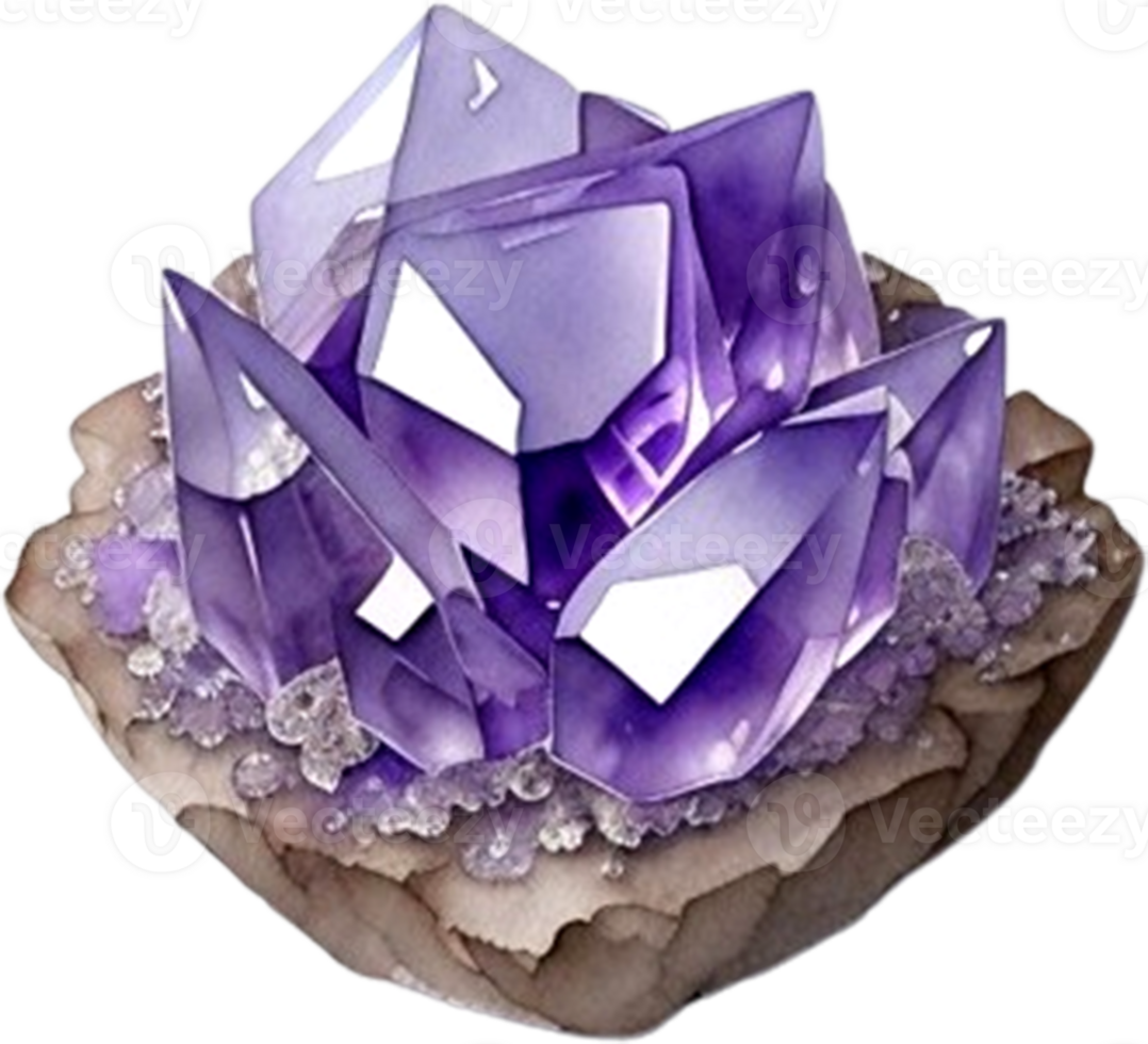 AI generated Mineral Amethyst purple color png