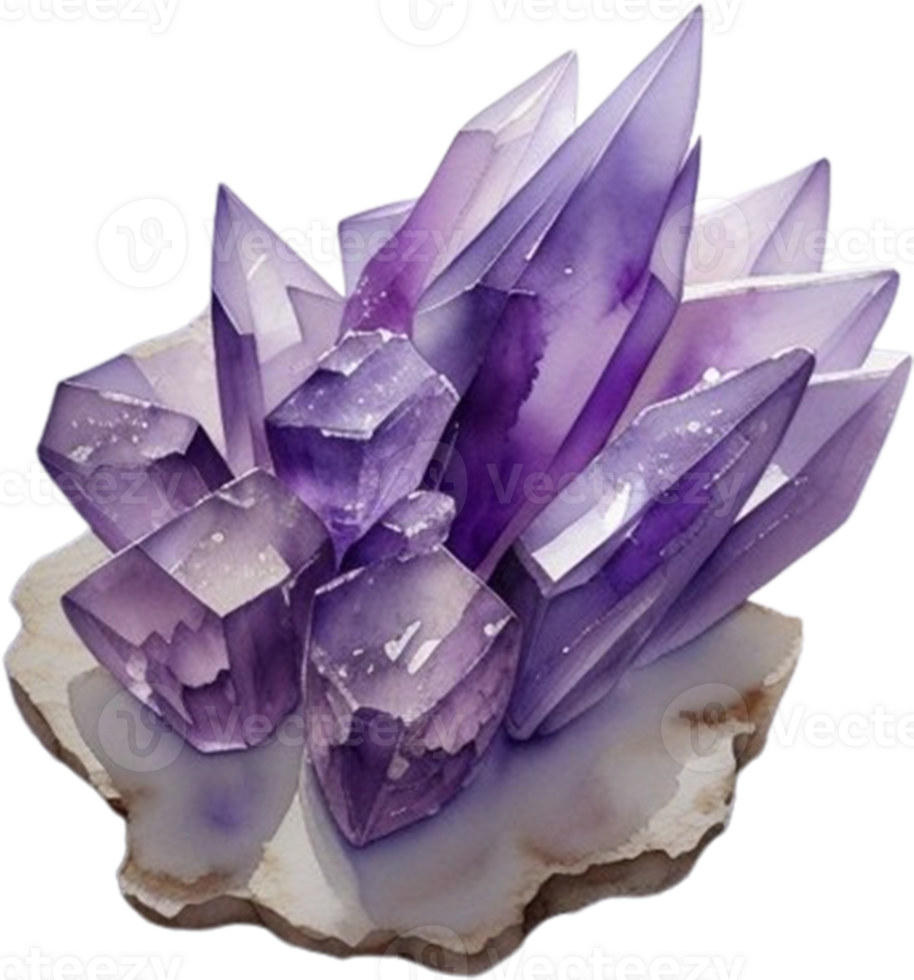 AI generated Mineral Amethyst purple color png
