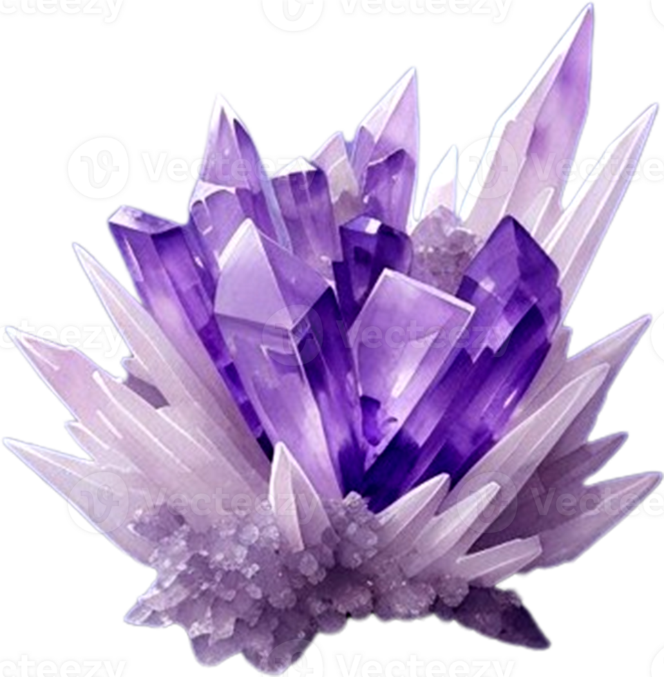 AI generated Mineral Amethyst purple color png