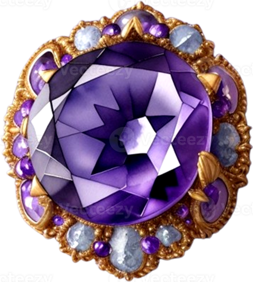 AI generated Mineral Amethyst purple color png