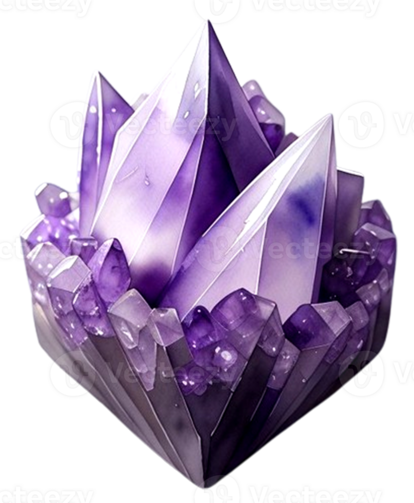 AI generated Mineral Amethyst purple color png