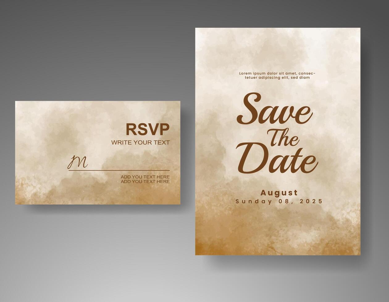 Wedding invitation with abstract watercolor background vector