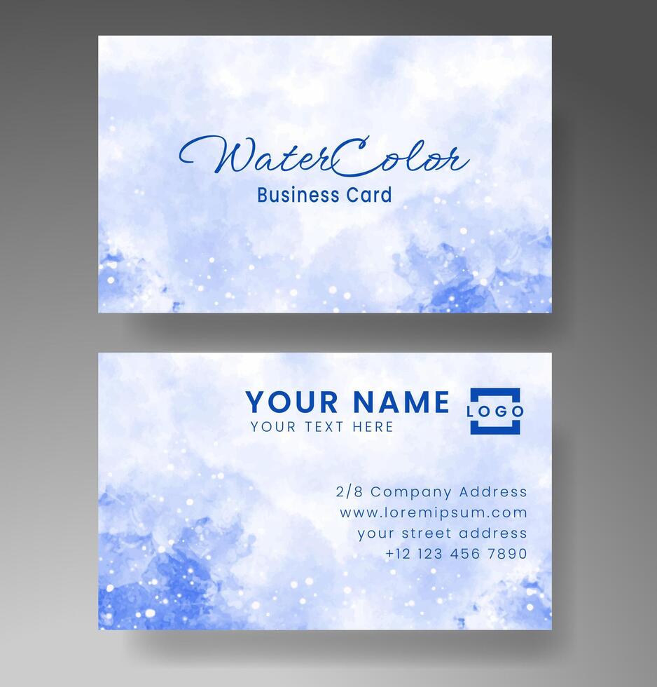 Beautiful business card template with watercolor vector