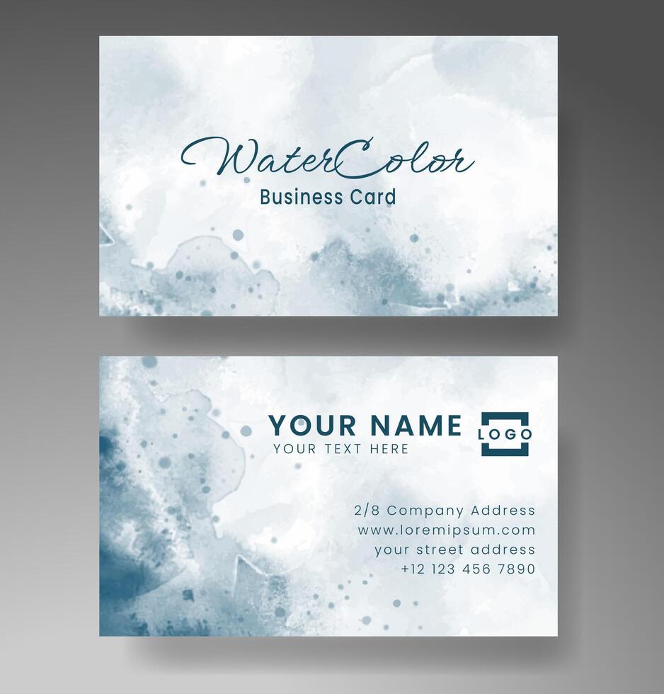 Beautiful business card template with watercolor vector