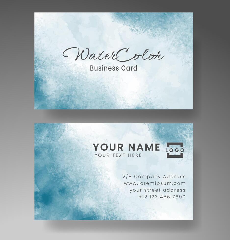 Beautiful business card template with watercolor vector