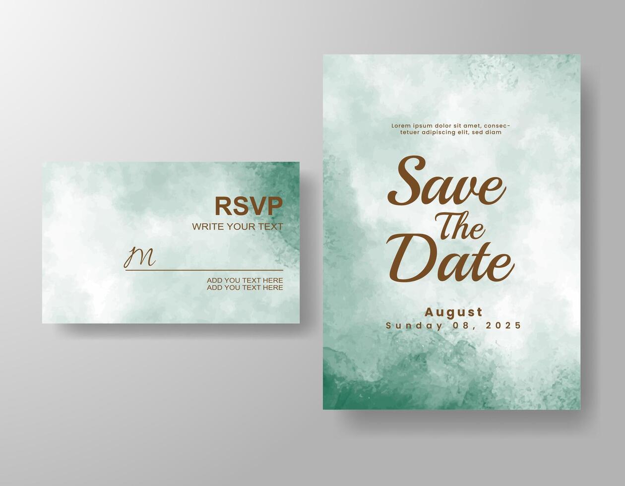 invitación de boda con fondo abstracto de acuarela vector