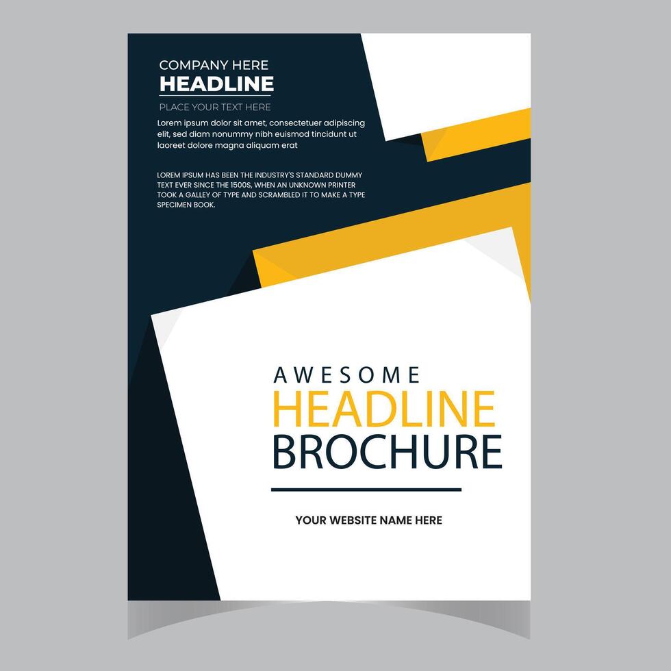 Brochure creative design. Multipurpose template with cover, back and inside pages. Trendy minimalist flat geometric design. Vertical a4 format. vector