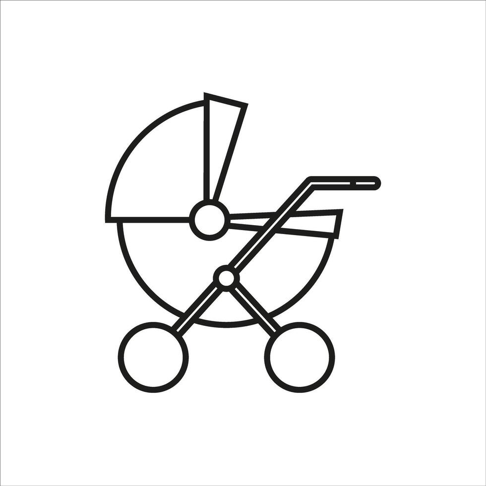 Baby carriage icon vector. Stroller illustration sign. Baby symbol or logo. vector