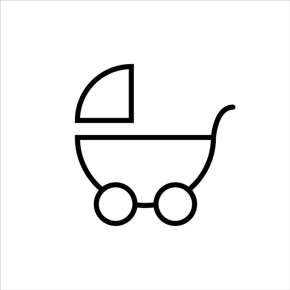 bebé carro icono vector. paseante ilustración signo. bebé símbolo o logo. vector