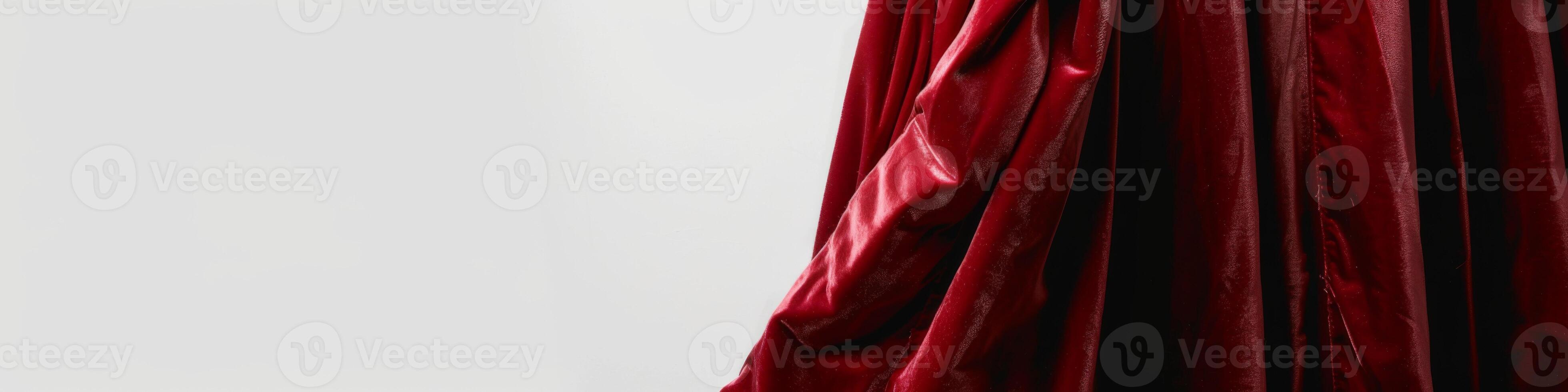 AI generated Elegant red velvet robe with luxurious texture and shiny fabric details photo