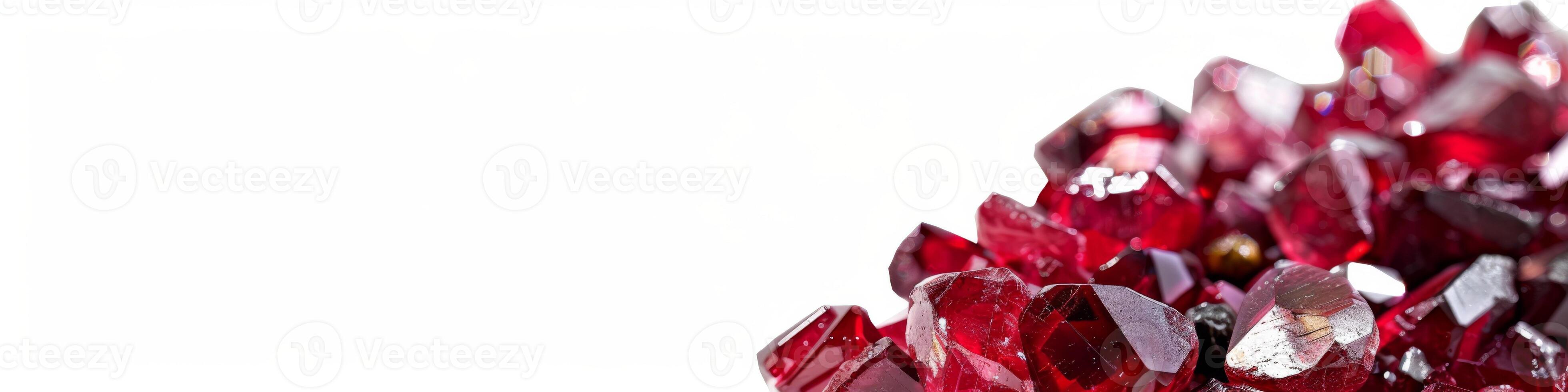 AI generated Ruby gemstones showcase red crystal luxury and precious mineral jewelry brilliance photo