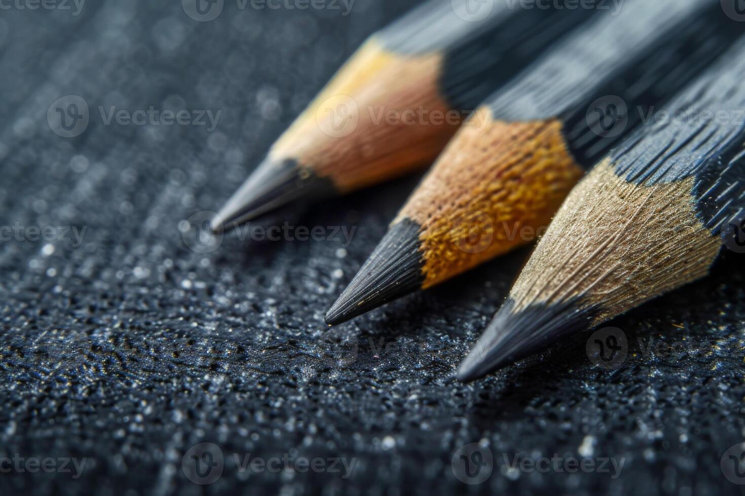 AI generated Graphite pencils in close-up with copyspace on a textured art drawing surface photo