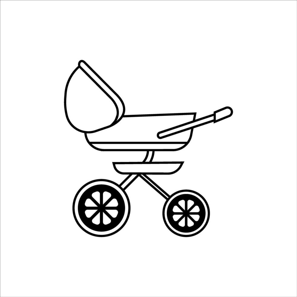 Baby carriage icon vector. Stroller illustration sign. Baby symbol or logo. vector