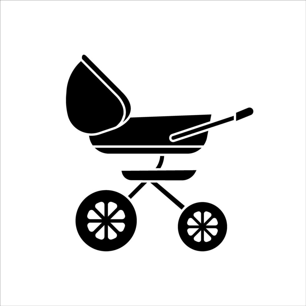 Baby carriage icon vector. Stroller illustration sign. Baby symbol or logo. vector