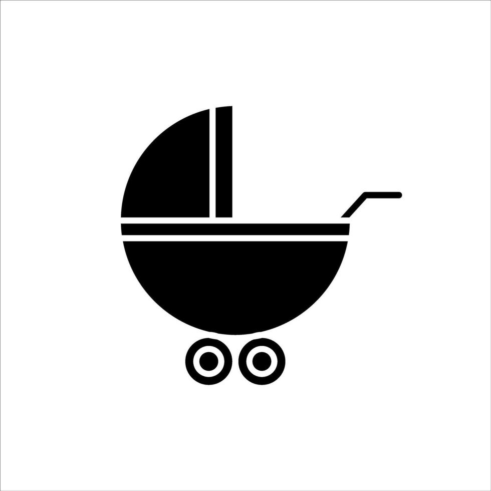 Baby carriage icon vector. Stroller illustration sign. Baby symbol or logo. vector