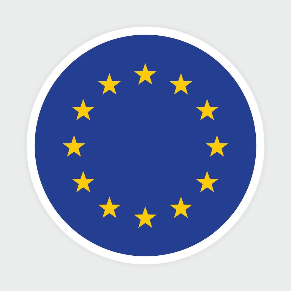European Union flag. European Union Round flag vector icon design. EU circle flag.