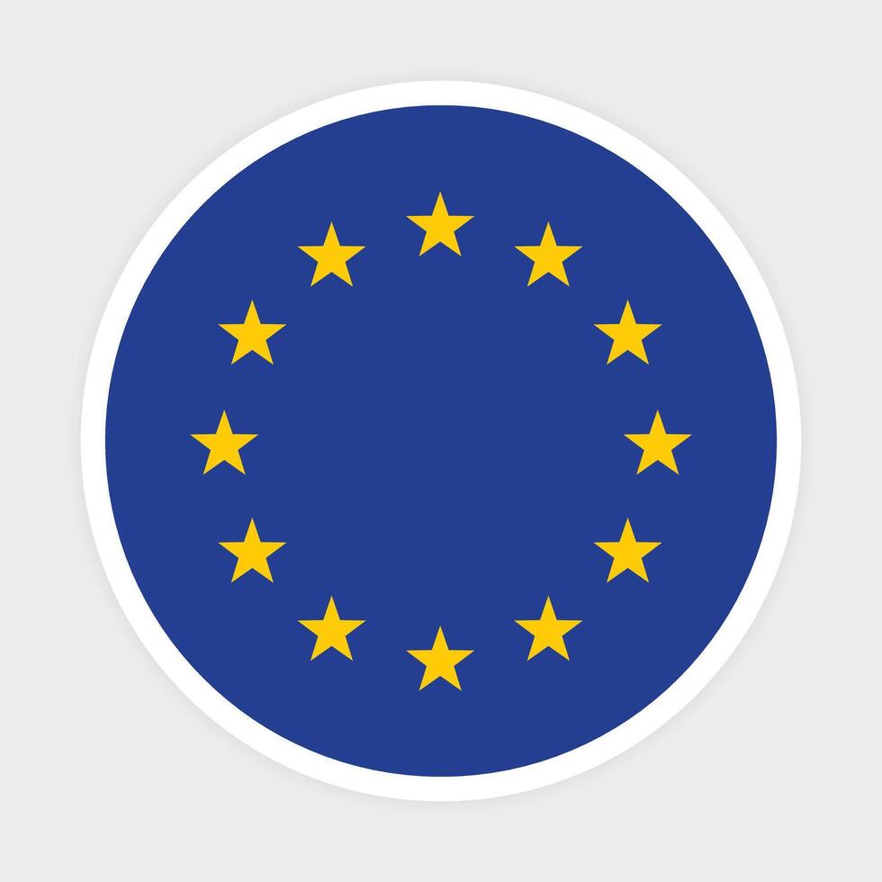 europeo Unión bandera. europeo Unión redondo bandera vector icono diseño. UE circulo bandera.