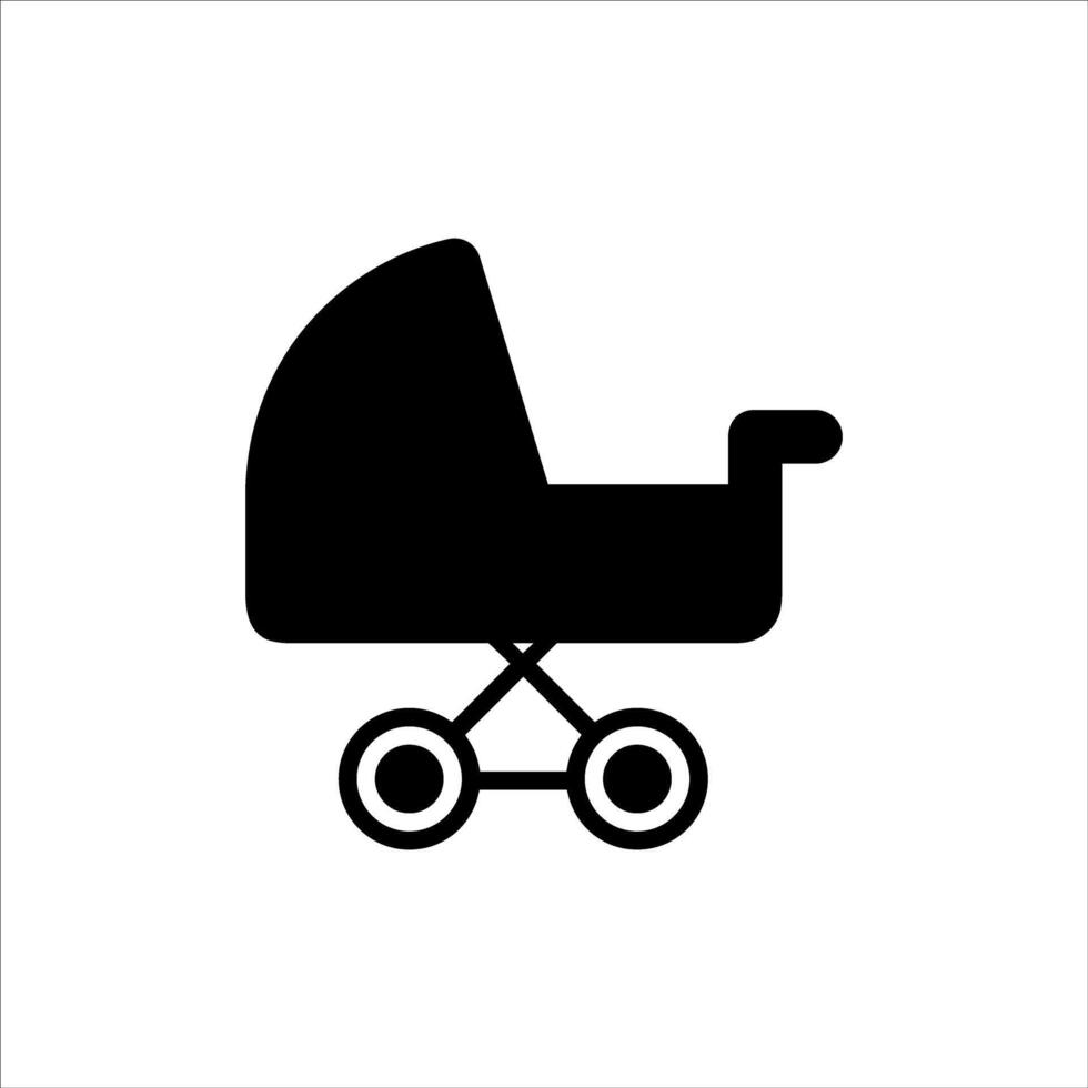 Baby carriage icon vector. Stroller illustration sign. Baby symbol or logo. vector