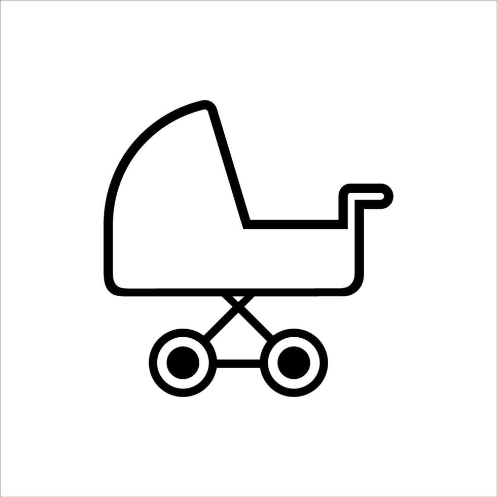 Baby carriage icon vector. Stroller illustration sign. Baby symbol or logo. vector