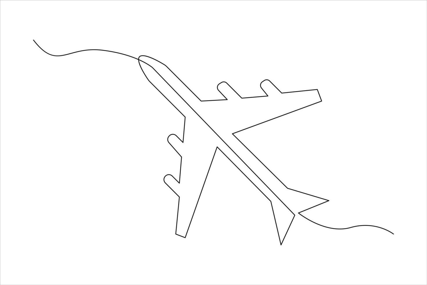 Continuous one line Airplan icon outline vector art illustration