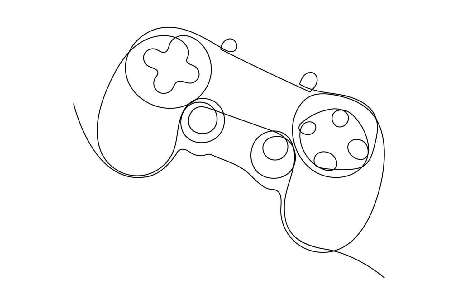 Continuous one line drawing of game stick. Joystick gaming controller. outline vector illustration.