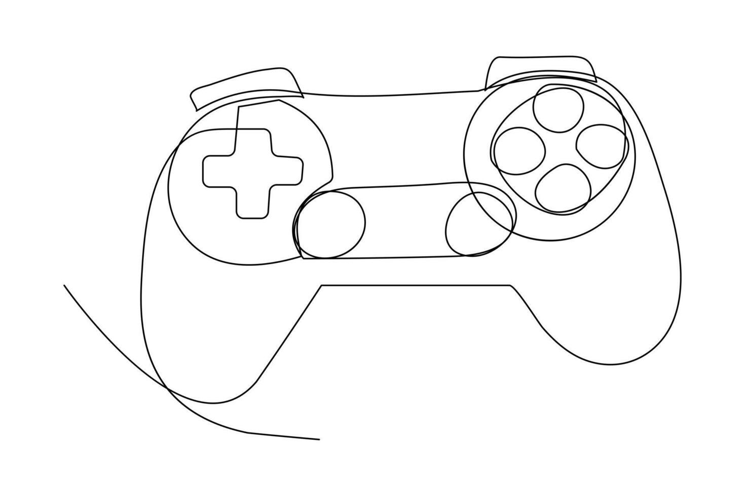 Continuous one line drawing of game stick. Joystick gaming controller. outline vector illustration.