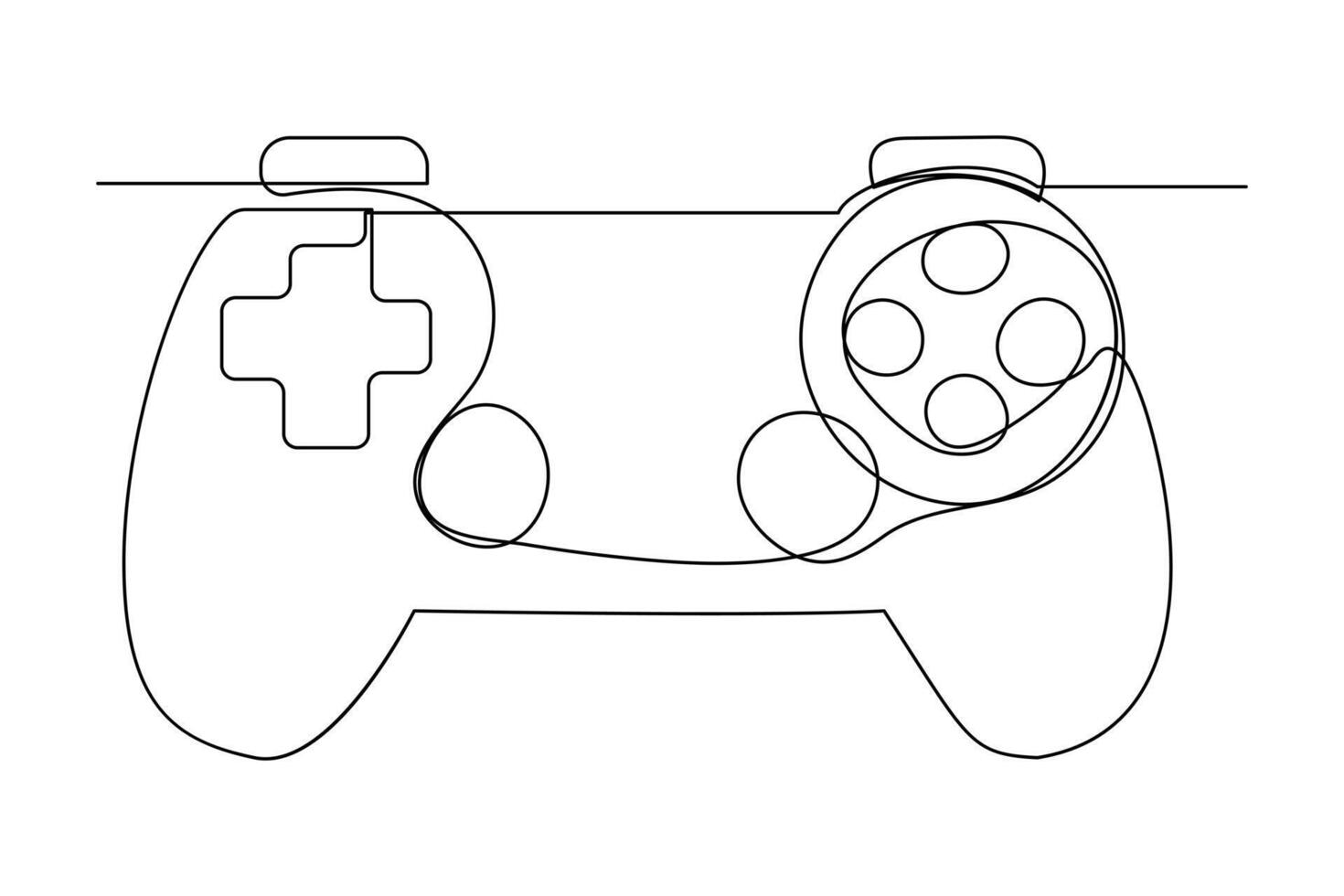 Continuous one line drawing of game stick. Joystick gaming controller. outline vector illustration.