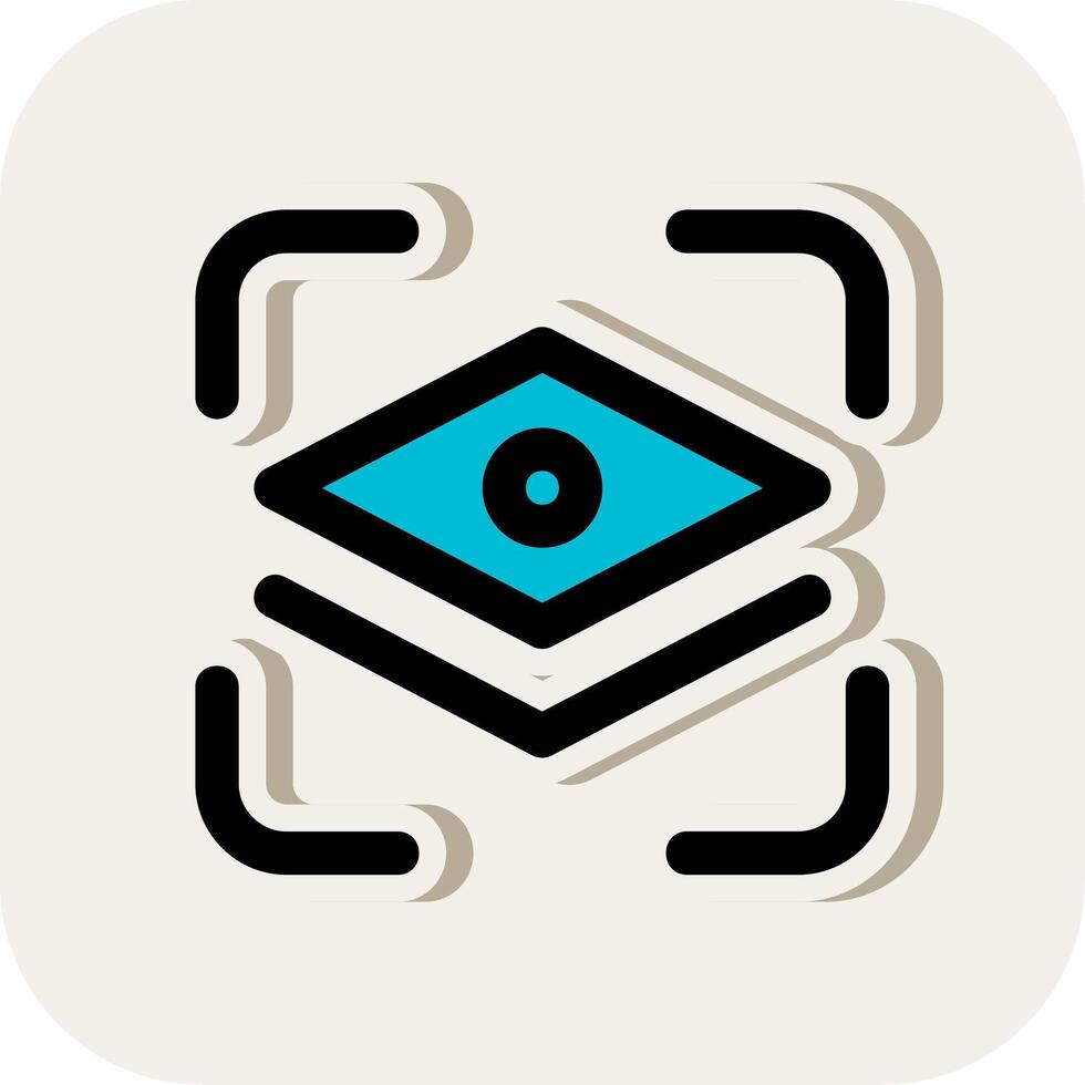 Layer mask Line Filled White Shadow Icon vector