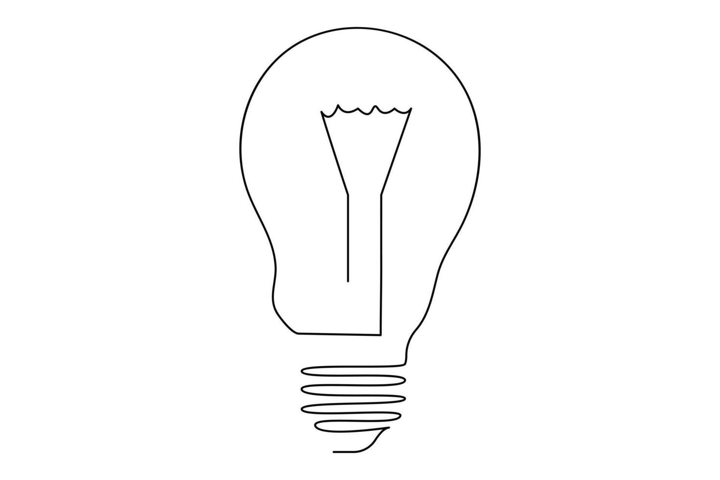 Light bulb isolated on white light bulb one line outline vector art illustration