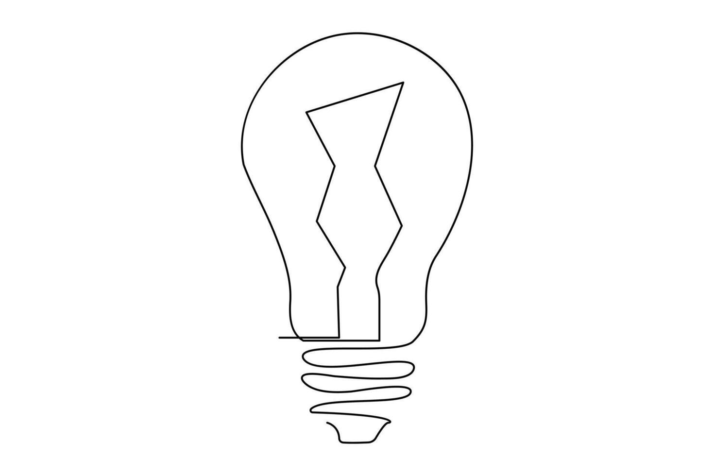 Light bulb isolated on white light bulb one line outline vector art illustration