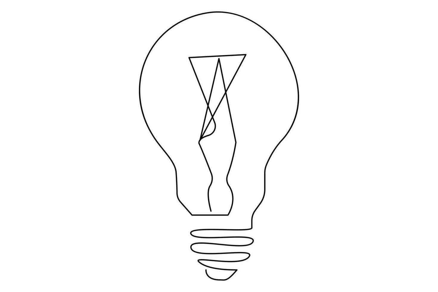 Light bulb isolated on white light bulb one line outline vector art illustration