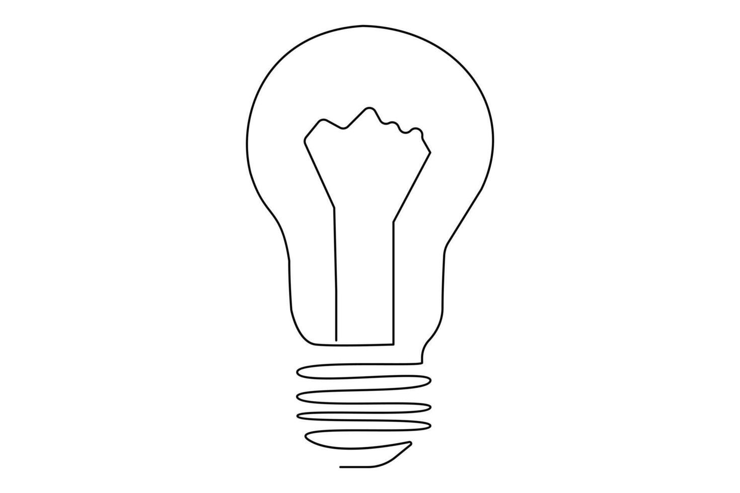 Light bulb isolated on white light bulb one line outline vector art illustration