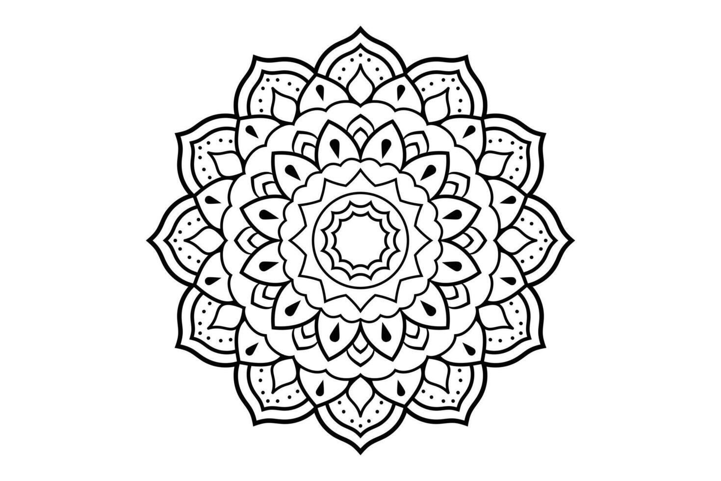 Mandala design, Floral circular mandala design, black and white background with mandala design vector