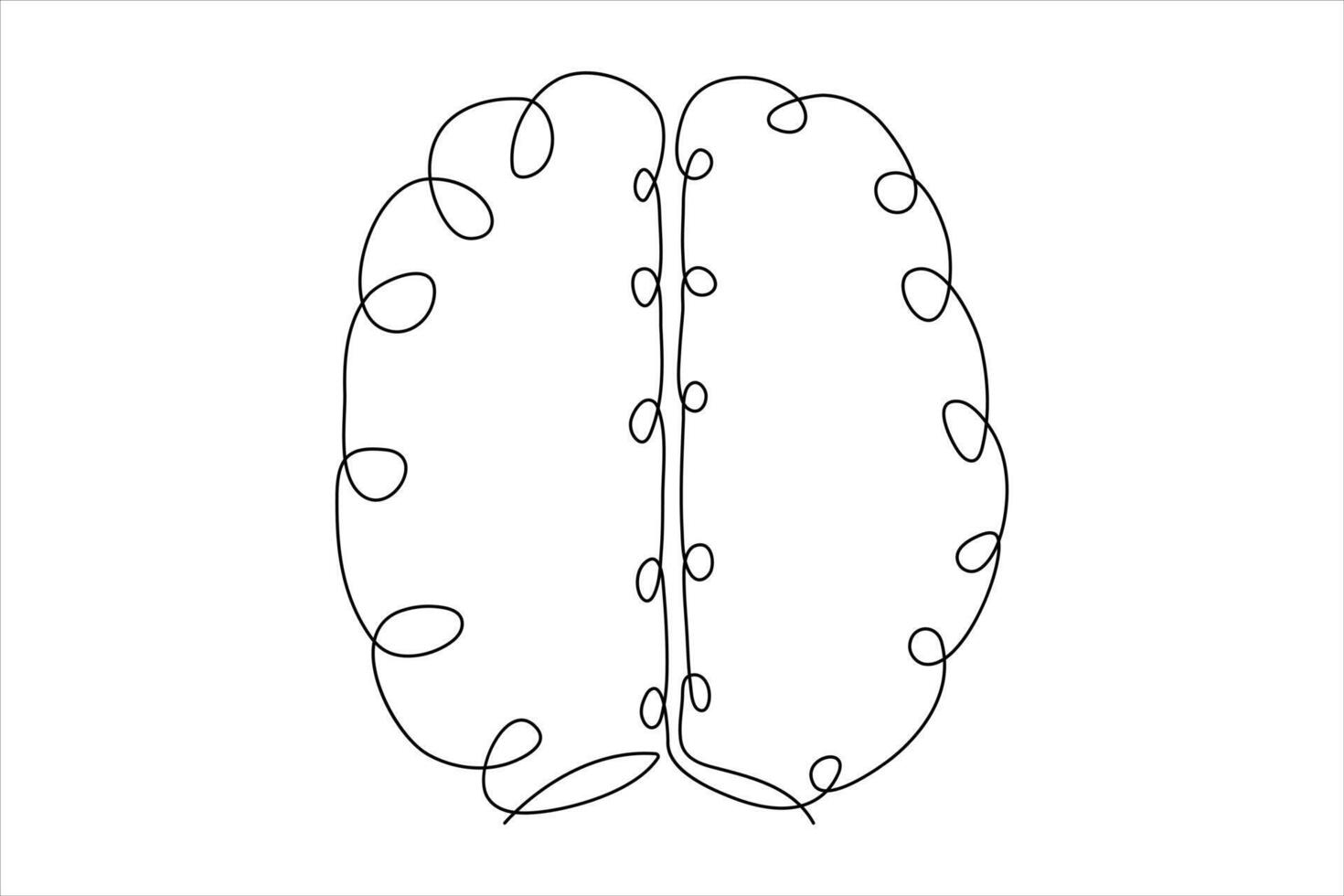 continuo uno línea dibujo de humano cerebro. mano dibujado minimalismo estilo. cerebro línea Arte vector ilustración