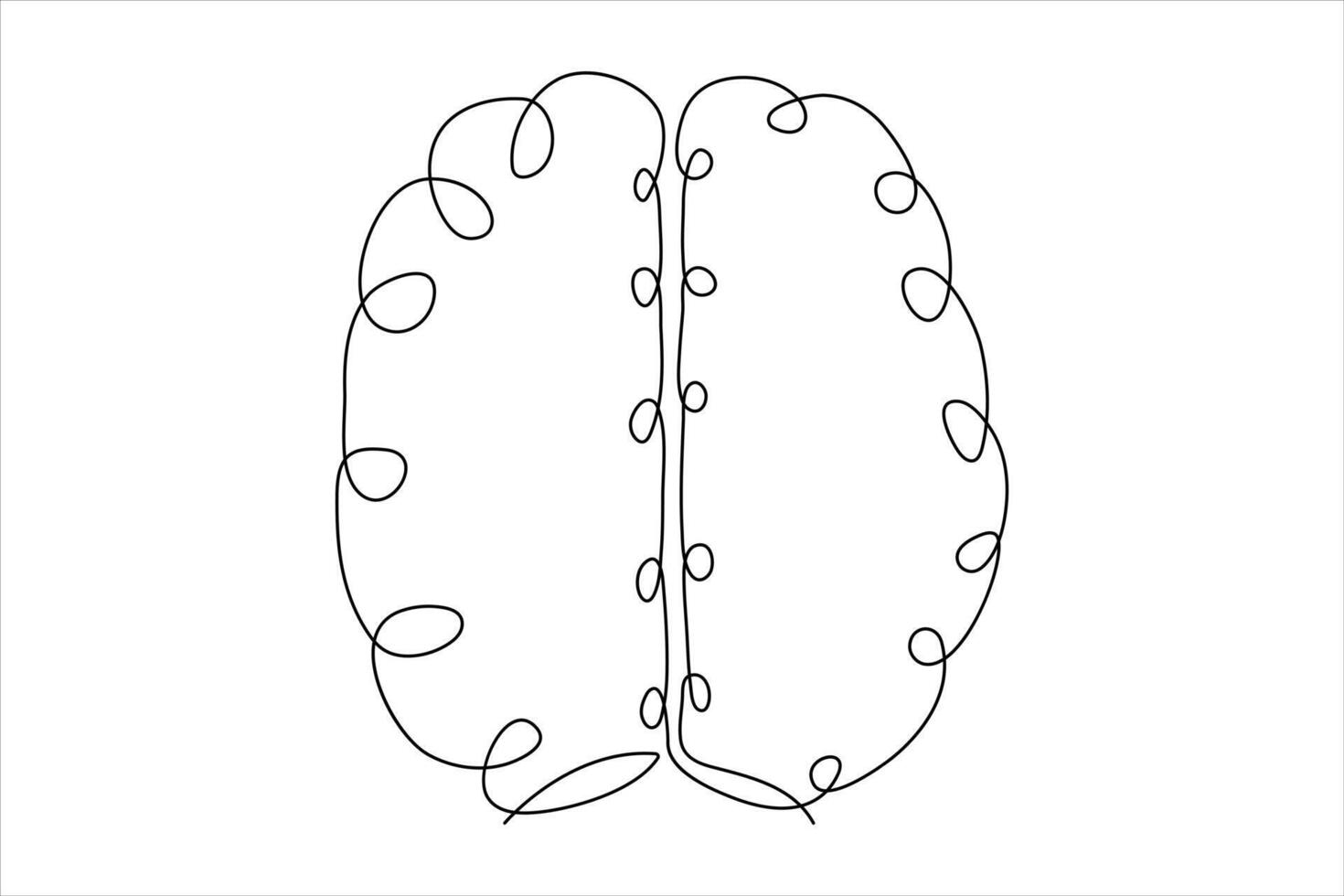Continuous one line drawing of human brain. Hand drawn minimalism style. brain line art vector illustration