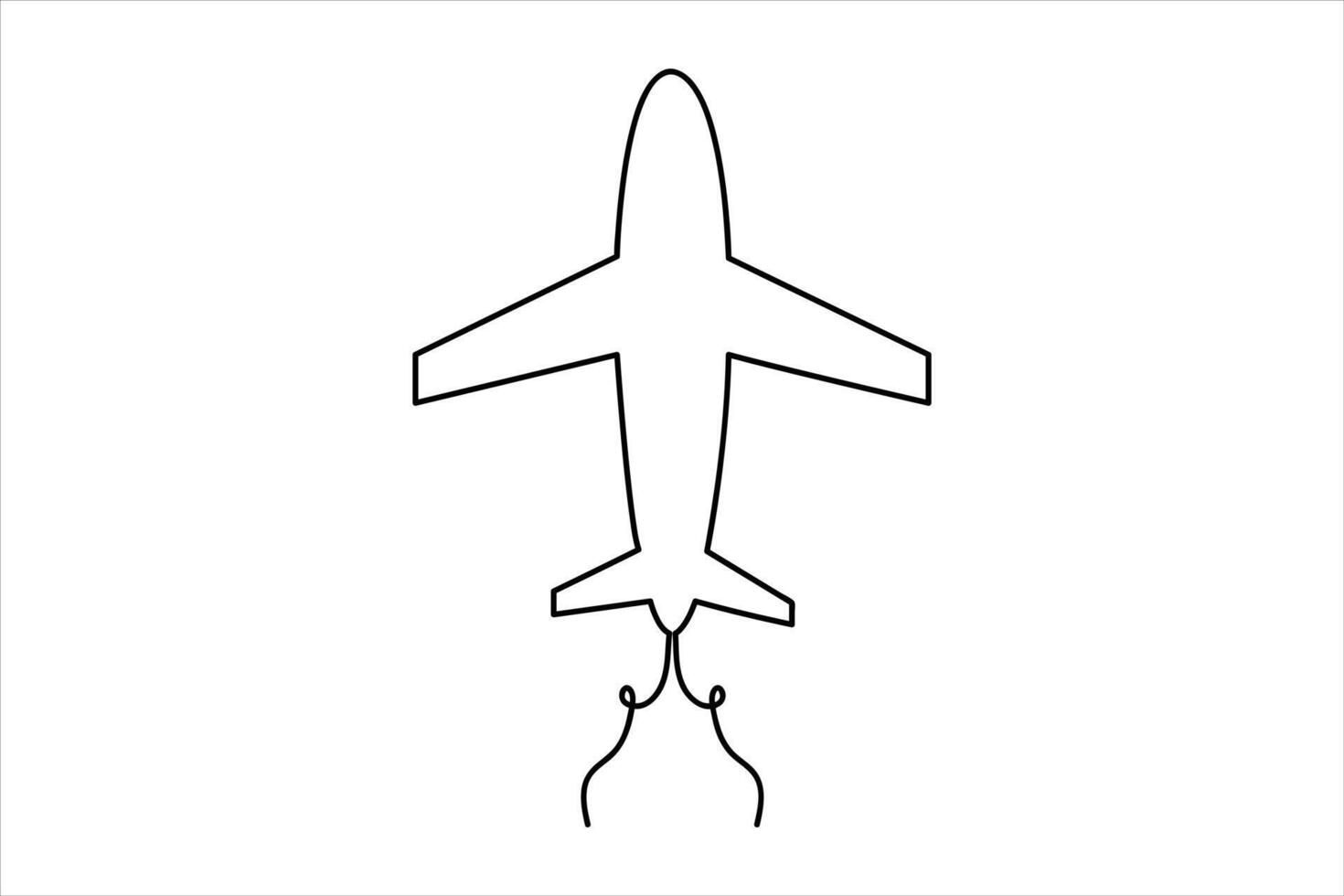 Continuous one line Airplan icon outline vector art illustration