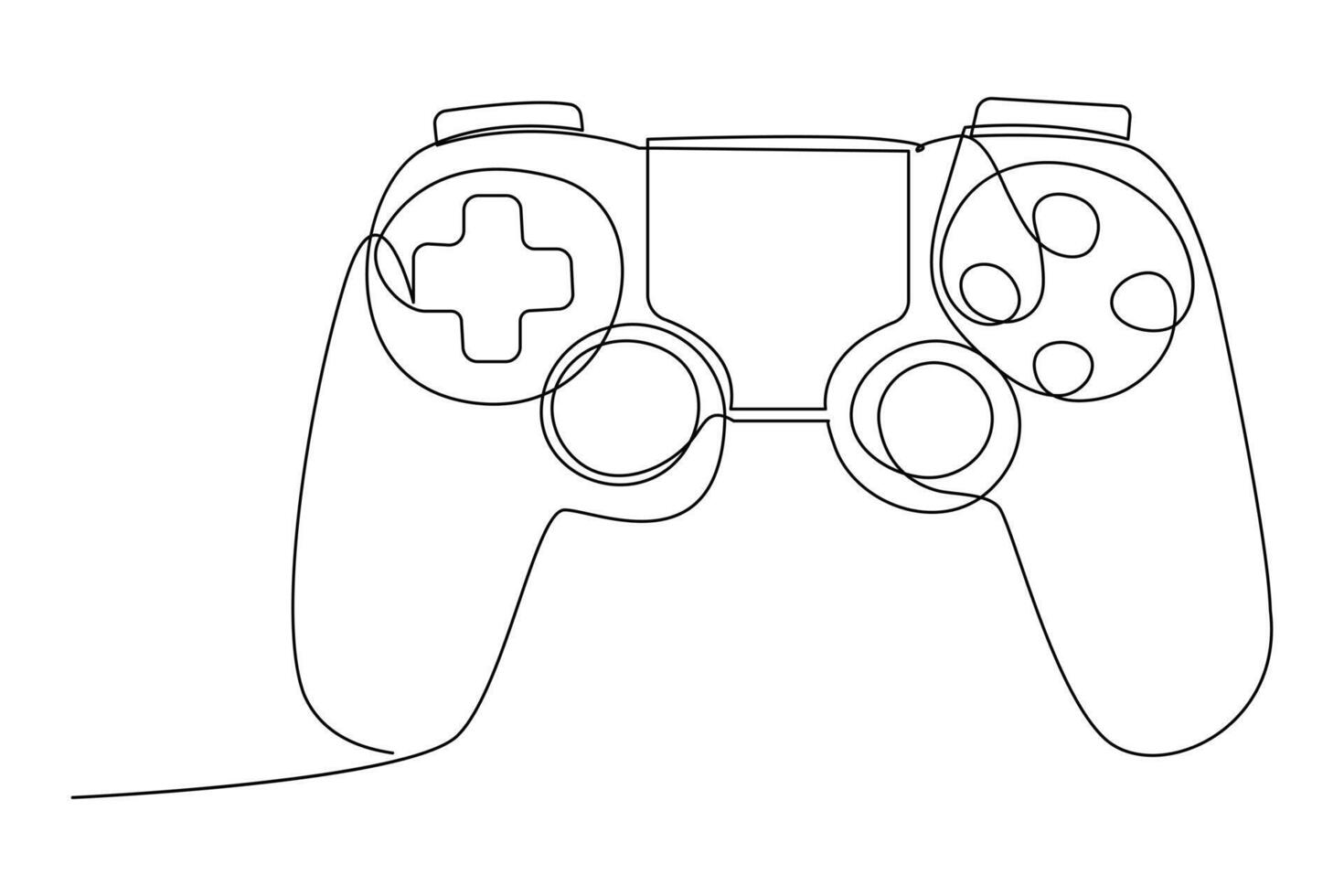 Continuous one line drawing of game stick. Joystick gaming controller. outline vector illustration.